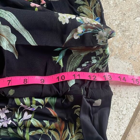 Fuzzi Bouquet Floral Hummingbird Print Sleeveless Tulle Jersey Sheath Dress - Picture 13 of 16